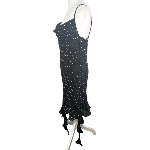 Jessica Simpson Black & White Polka Dot Mini Dress With Ruffle Detail Medium - Picture 3 of 16